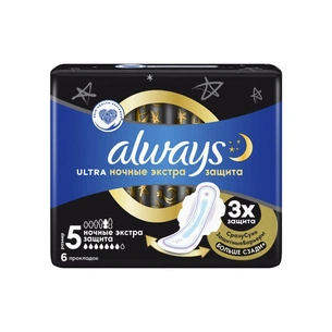 Гігієнічні прокладки Always Ultra Secure Night розмір 5 6 шт. (8001841733012) зображення 1