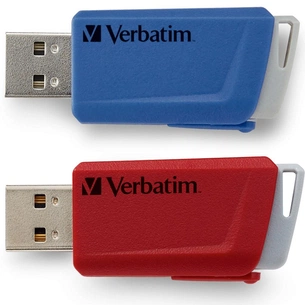 USB флеш накопичувач Verbatim 2x32GB Store 'n' Click Red/Blue USB 3.2 (49308) зображення 1