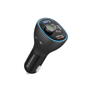 FM модулятор Promate PowerTune 38w USB-A OTG/USB-A QC3.0/USB-C PD Black (powertune-38w.black) изображение 1