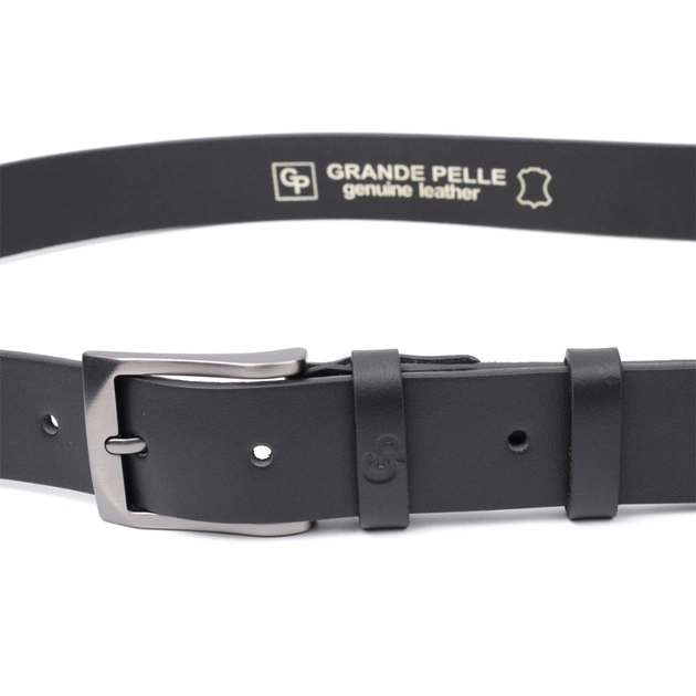 Ремінь Grande Pelle Шкіряний Чорний (11690) - зображення 5