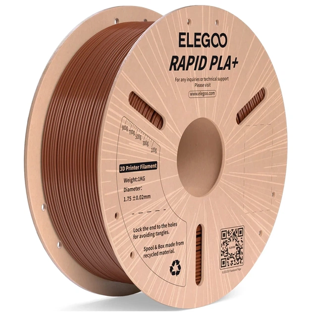 Пластик для 3D-принтера ELEGOO Rapid PLA Plus 1кг, 1.75мм, brown (50.203.0313) - зображення 1