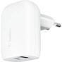 Зарядний пристрій Belkin USB-C PD25W + USB QC12W 37W White (WCB007VFWH) - зменшене зображення 1