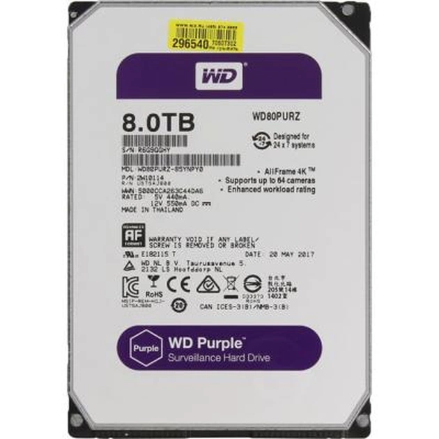 Жорсткий диск 3.5" 8TB WD (WD80PURZ) - изображение 1