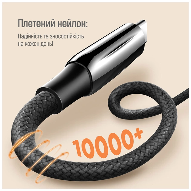 Дата кабель USB-C to USB-C 1.0m (PVC+Aluminum Alloy) (PD Fast Charging 240W) 5А black ColorWay (CW-CBPDCC069-BK) - picture 9