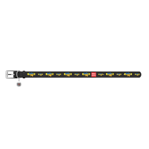 Нашийник для тварин WAUDOG Design з QR паспортом "Дім" XL Ш 35 мм Д 46-59 см (чорний) (3606-0230-01) - зображення 1