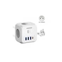 Зарядний пристрій Essager 3xUSB + 1xUSB-C 7-in-1 white (ECTAC-MFB02-Z) - зменшене зображення 2
