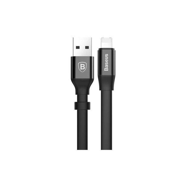 Дата кабель USB 2.0 AM to Lightning 0.23m 2A black Baseus (CALMBJ-B01) - изображение 1