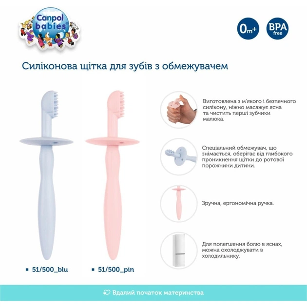 Детская зубная щетка Canpol babies с ограничителем - голубая (51/500_blu) - изображение 7