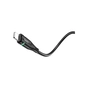 Дата кабель USB 2.0 AM to Lightning 1.2m 2.4A nylon light indicator U93 black HOCO (6931474732132) - зменшене зображення 3
