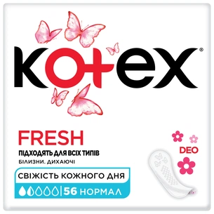 Щоденні прокладки Kotex Normal Deo 56 шт. (5029053548234/5029053548098) зображення 1