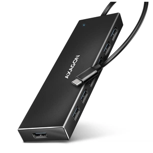 Концентратор AXAGON USB-C to 7xUSB 3.0 black (HUE-F7C) зображення 1