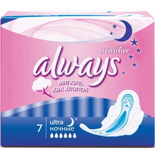Гігієнічні прокладки Always Ultra Sensitive Night 7 шт (4015400552000) зображення 1