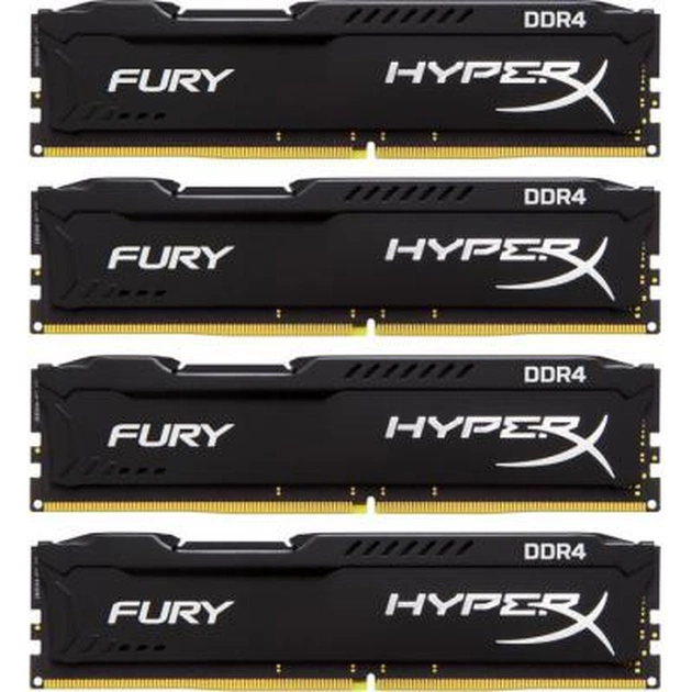 Модуль пам'яті для комп'ютера DDR4 32GB (4x8GB) 2666 MHz Fury Black Kingston Fury (ex.HyperX) (HX426C15FBK4/32) - зображення 1