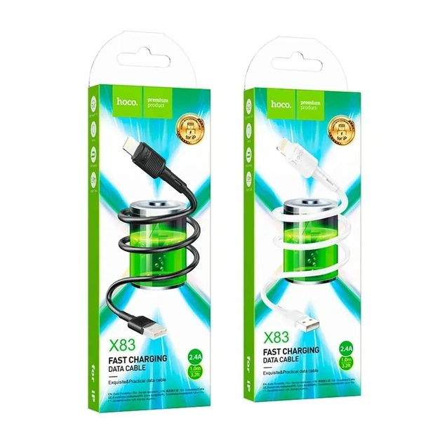 Кабель Hoco X83 USB - Lightning (M/M), 1 м, Black (6931474770868) - изображение 1