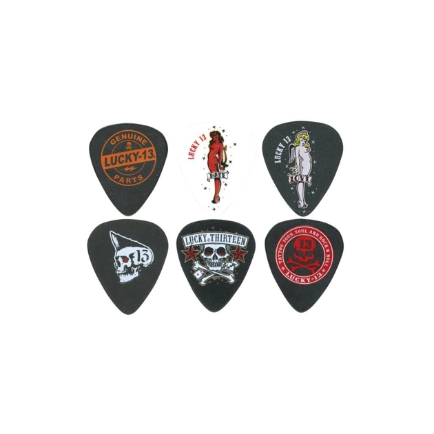 Медиатор Jim Dunlop Lucky 13 Artist Series Pick .73mm 6 шт. (L13BP.73) - изображение 1