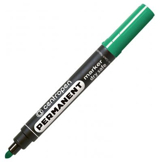 Маркер Centropen Permanent Dry Safe 8510 2,5 мм, round tip, green (8510/04) - изображение 1