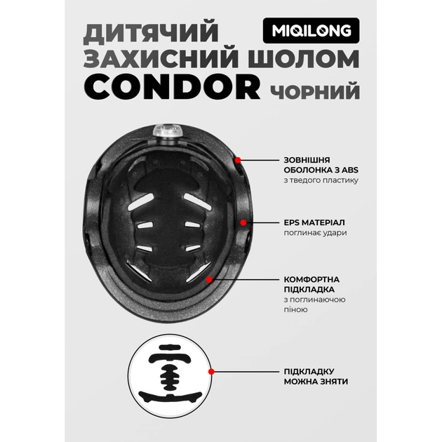 Шолом Miqilong Condor чорний (CONDOR-M-BLACK) - picture 12