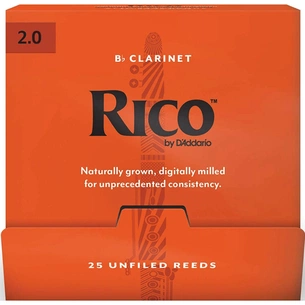 Тростина для кларнета D'Addario Rico - Bb Clarinet #2.0 - 25 Box (RCA0120-B25) зображення 1