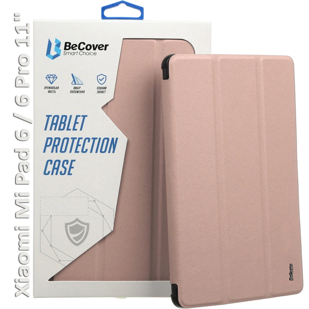 Чехол для планшета BeCover TPU Edge stylus mount Xiaomi Mi Pad 6 / 6 Pro 11" Rose Gold (709557) - изображение 1