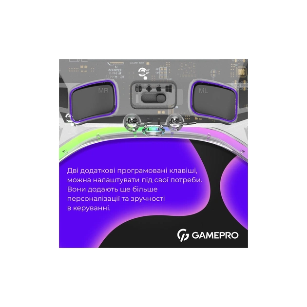 Геймпад GamePro GPX13T 2.4G/BT 5.1/USB/PC/iOS/Android RGB Transparent (GPX13T) - picture 7