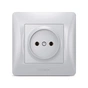 Розетка Videx BINERA 2ая із заземленням кремова (VF-BNSK1-SS) - зменшене зображення 1