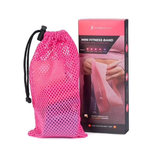 Еспандер 4yourhealth Mini Band Fitness 2662 Рожевий набір із 5шт (4YH_2662_5set) - изображение 10