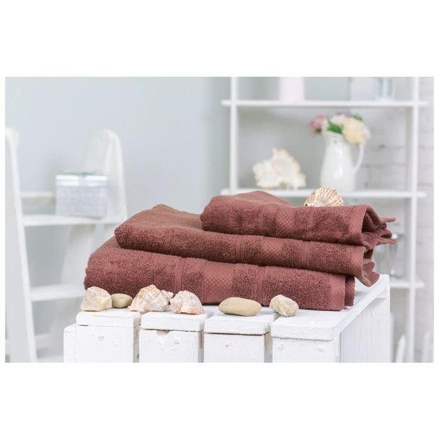 Рушник MirSon набір банний 5001 SoftNess Brown 50x90, 70x140, 100x150 (2200003182613) - изображение 1