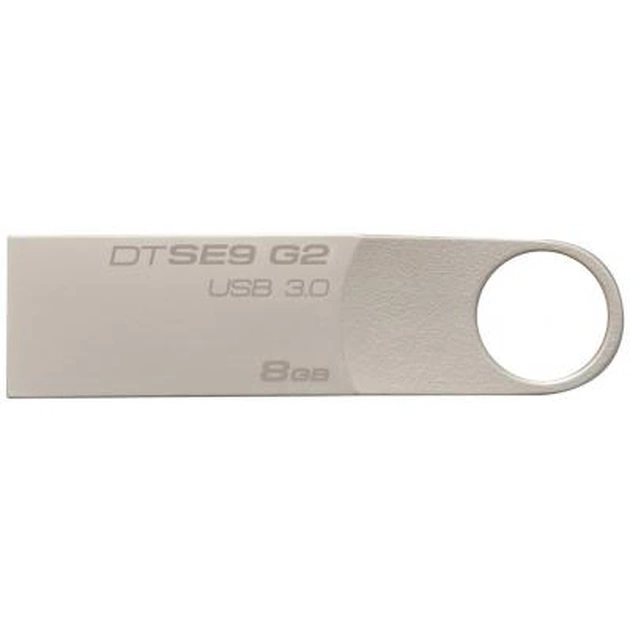 USB флеш накопичувач Kingston 8GB DataTraveler SE9 G2 Metal Silver USB 3.0 (DTSE9G2/8GB) - изображение 1