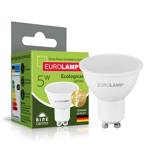 Лампочка Eurolamp LED SMD MR16 5W GU10 4000K 220V (LED-SMD-05104(P)) - зображення 1