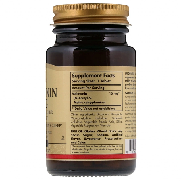 Амінокислота Solgar Мелатонін 10 мг, 60 таблеток (SOL-01956) - зображення 2