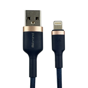 Дата кабель USB 2.0 AM to Lightning 1.0m MI-71 2.4A Navy Blue Mibrand (MIDC/71LNB) зображення 1