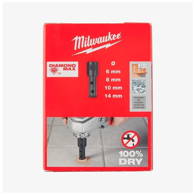 Коронка Milwaukee алмазна Diamond Max М14 6,8,10,14мм, 4шт (4932471863) - picture 3