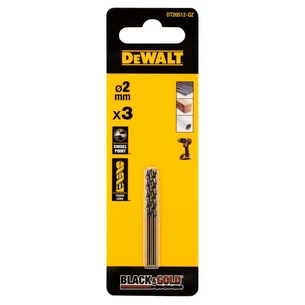 Свердло DeWALT по металу Black & Gold, HSS-G, 2 х 49 х 24 мм, 3 шт. (DT20512) зображення 1