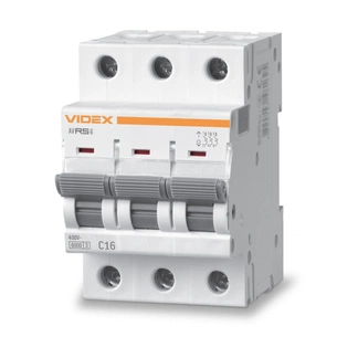 Автоматичний вимикач Videx RS6 RESIST 3п 16А 6кА С (VF-RS6-AV3C16) изображение 1