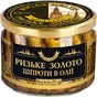 Рибні консерви Ризьке золото Шпроти в олії 270 г с/б (4820062447034) - уменьшенное изображение 1