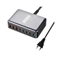 Зарядний пристрій XoKo 2xUSB-С PD100W + 3xUSB-С PD65W + 3xUSB QC18W 440W GaN (QC-400) - зменшене зображення 2