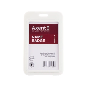 Бейдж Axent вертикальний, PP, 50х85мм, білий (4530-21-A) зображення 1