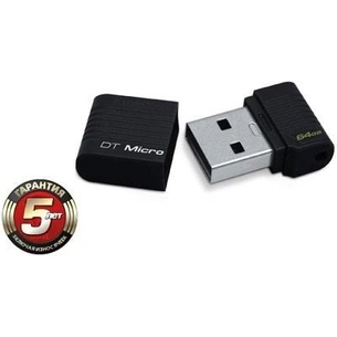 USB флеш накопичувач Kingston 64Gb DataTraveler DTMC Black (DTMCK/64GB) зображення 1