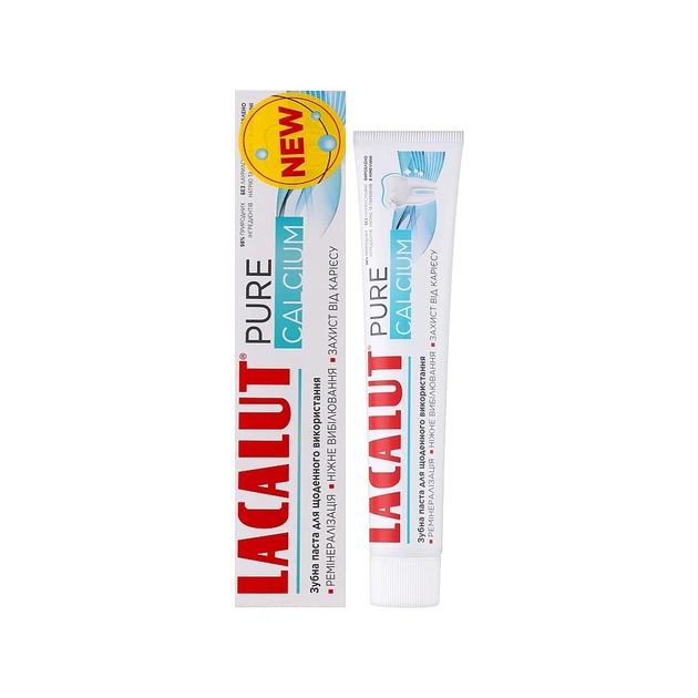 Зубна паста Lacalut Pure Calcium 75 мл (4016369696668) - изображение 1