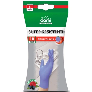 Рукавички господарські Domi универсальные одноразовые нитриловые L 10 шт (4823058318752) зображення 1