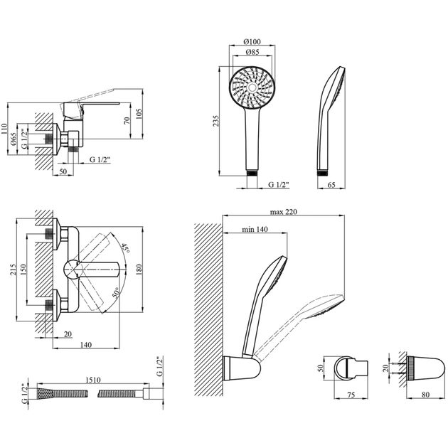 Душовий гарнітур Kroner Bremen-C050 (CV014165) - picture 6