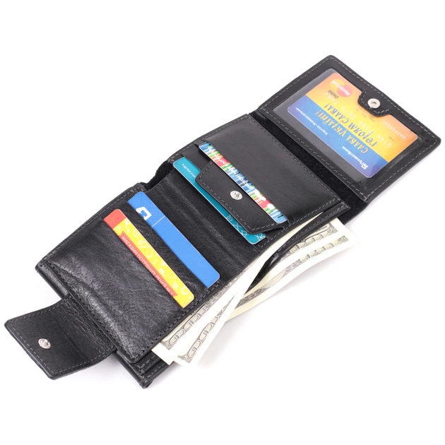 Гаманець Grande Pelle З натуральної шкіри Чорний (22573) - зображення 8