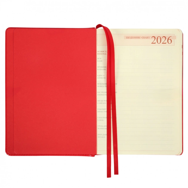 Тижневик Leo planner А5 датований 2026 "City", твердий, червоний, 368 сторінок (252666) - picture 6