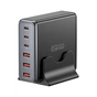 Зарядное устройство Essager 3xUSB-C + 3xUSB-A 85W GaN black (EZC85W-SXB0G-Z) - уменьшенное изображение 1