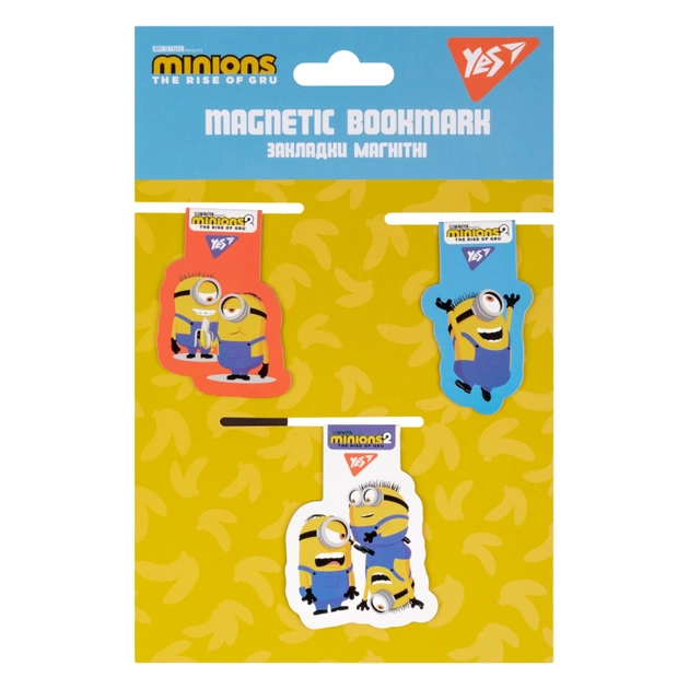 Закладки для книг Yes магнітні Minions, 3 шт (707831) - изображение 1