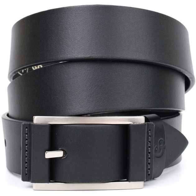 Ремінь Grande Pelle Шкіряний брючний з квадратною пряжкою Чорний (11679) - зображення 1