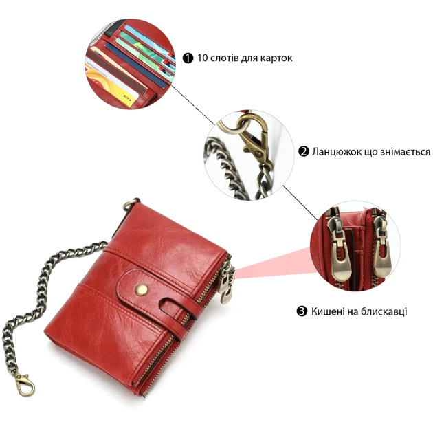 Гаманець Vintage Універсальний Червоний (14680) - зображення 4