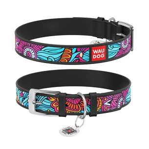 Нашийник для тварин WAUDOG Design з QR паспортом "Літо" Ш 20 мм Д 29-38 см чорний (37811) зображення 1