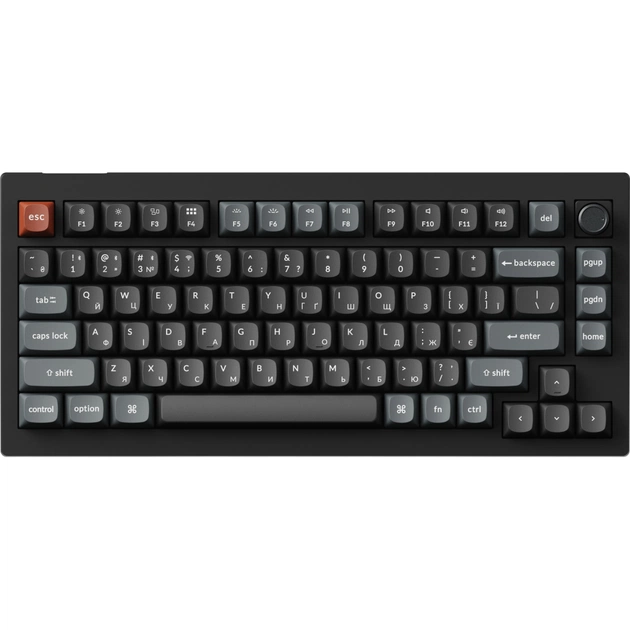 Клавіатура Keychron V1 Ultra Keychron Red Switch RGB UA Black (V1U-D1-UA) - зображення 1