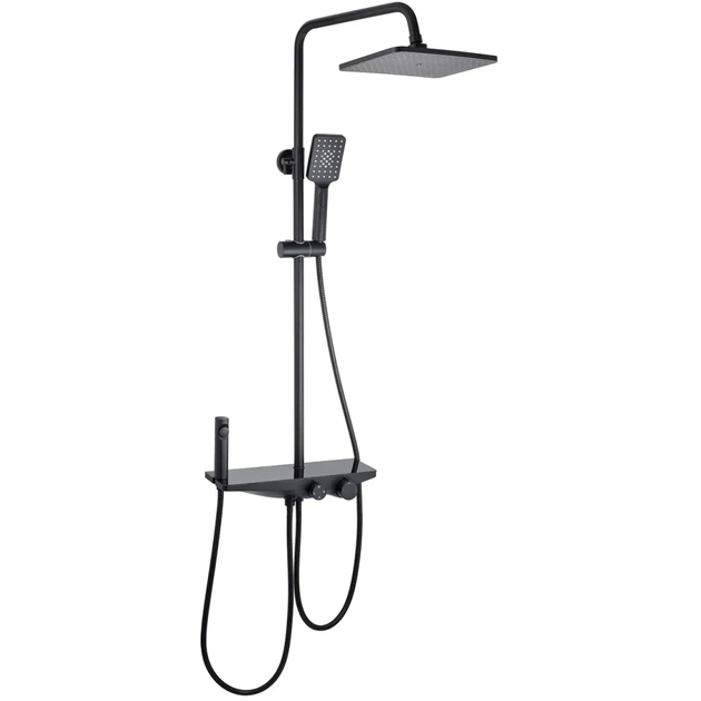 Душовий гарнітур Kroner Armada-SCH066 + змішувач Edelstahl Klassisch-SCH010 + трап лінійний Harz SCH60 Sektion Schwarz (CVS30169) - picture 4